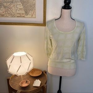 Gene Meyer Light Lime Green Polka Dot Sweater‎